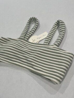 Womens - XS, S & M - NWT Rylee + Cru Lany Bikini Top in Sage Stripe